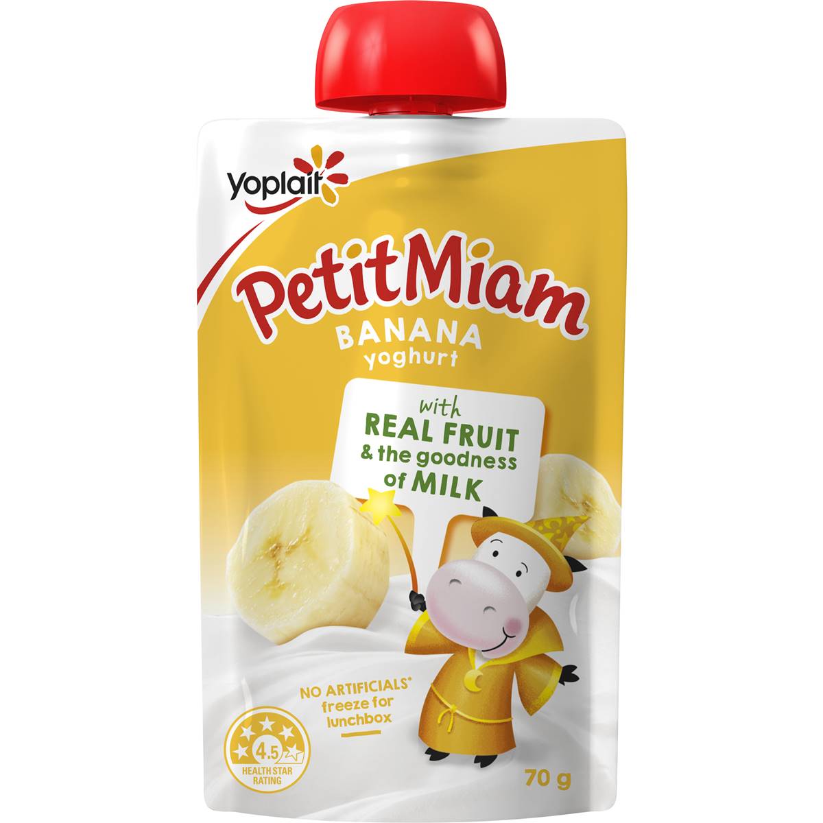 Calories in Yoplait Petit Miam Kids Yoghurt Pouch Banana