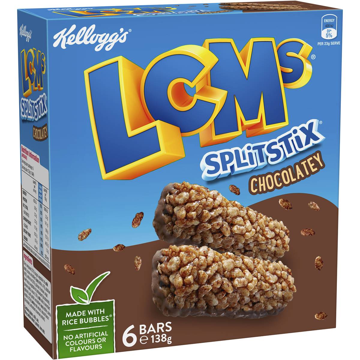 Calories in Kellogg's Lcms Choco Split Stix Cereal Bars calcount