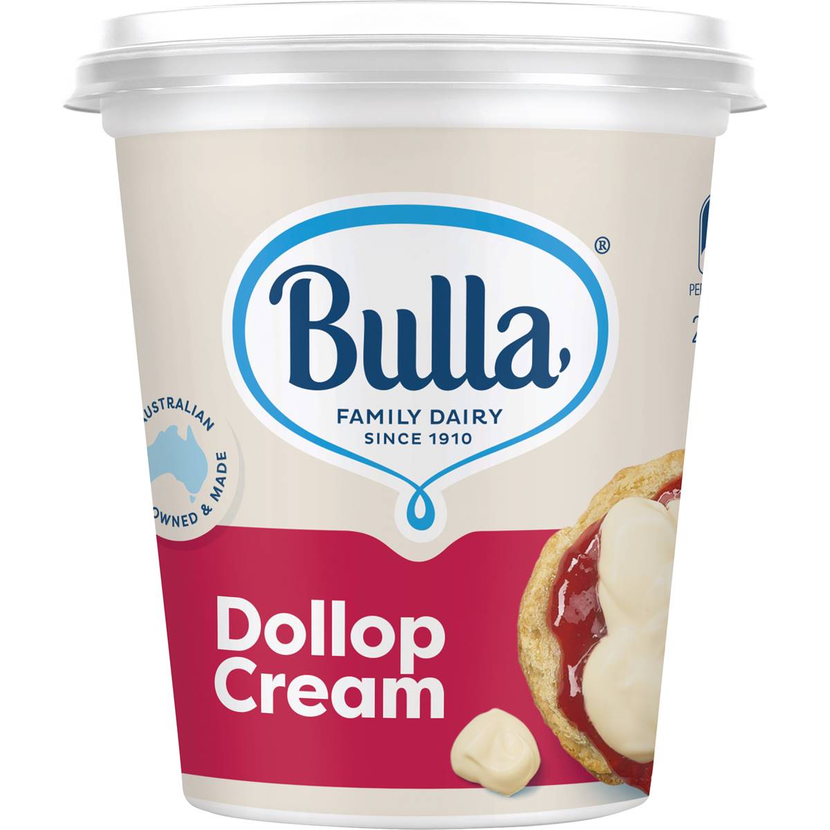 Calories in Bulla Dollop Thick Cream Cup