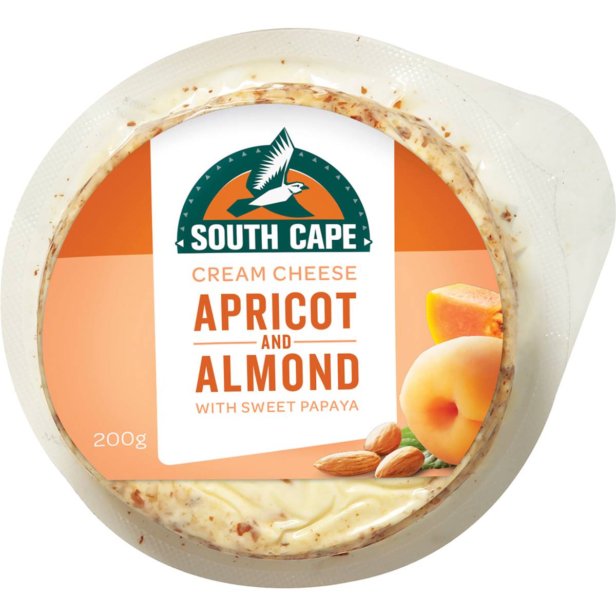 Calories in South Cape Apricot & Almond Cream Cheese