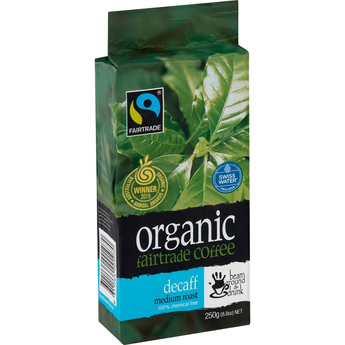 Calories in Bean Ground & Drunk Ground Coffee Organic Fairtrade Decaff