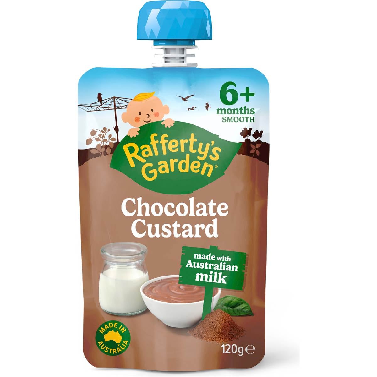 Rafferty's Garden Baby Food Pouch Chocolate Custard 6+ Months 120g