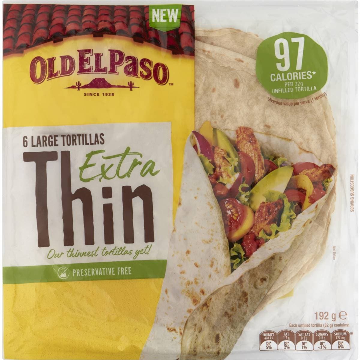 Calories in Old El Paso Gluten Free Tortilla calcount