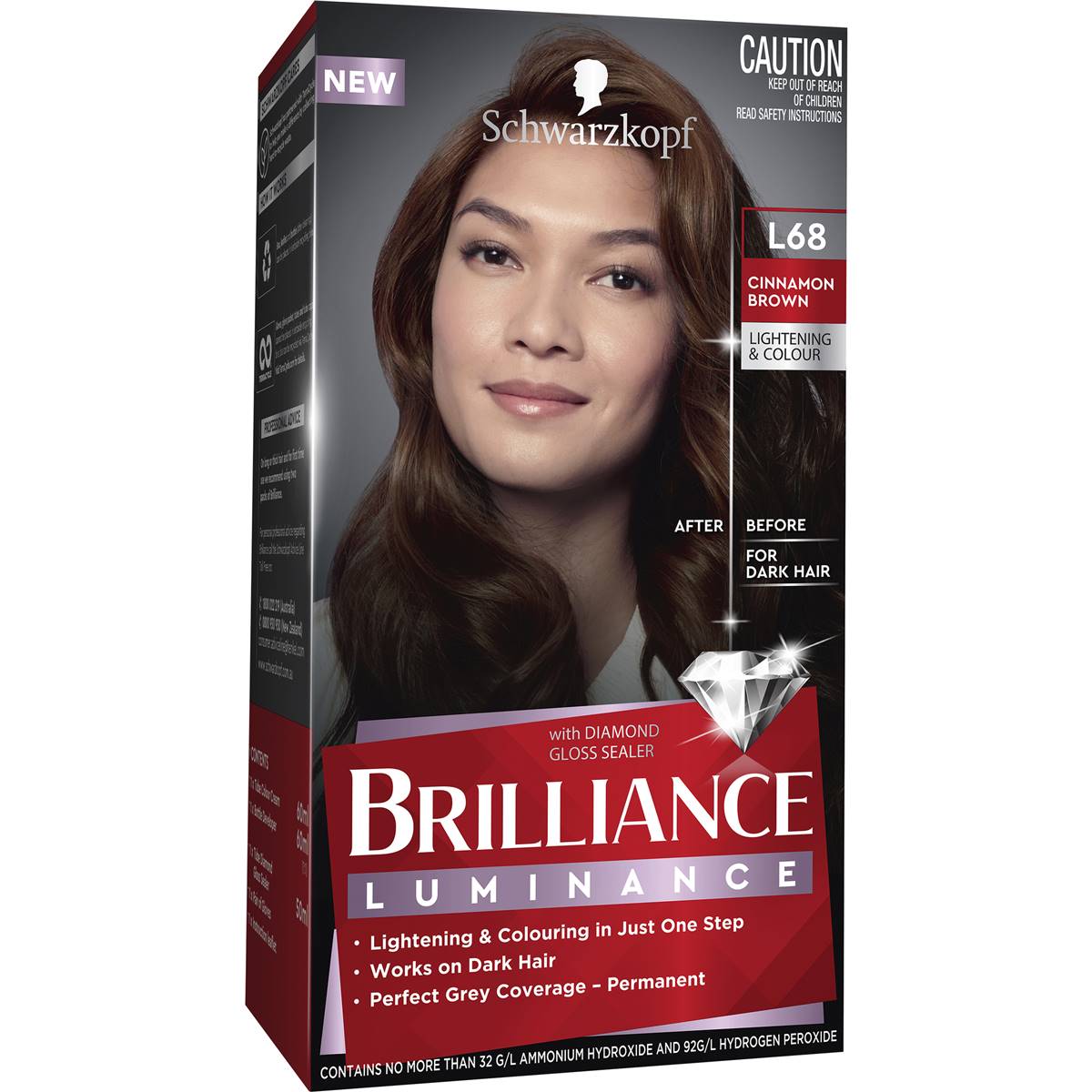 Schwarzkopf Brilliance Permanent Hair Colour Cinnamon Brown each