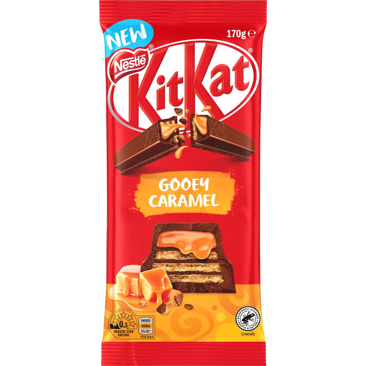 KitKat Gooey Caramel Milk Chocolate Block 170g