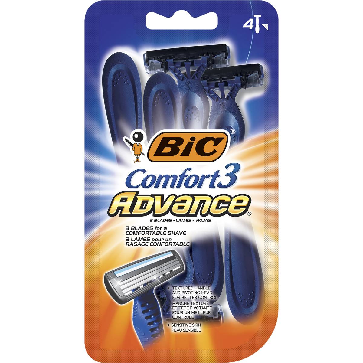 BIC Comfort 3 Advance Shaver 4 pack – Woolworths