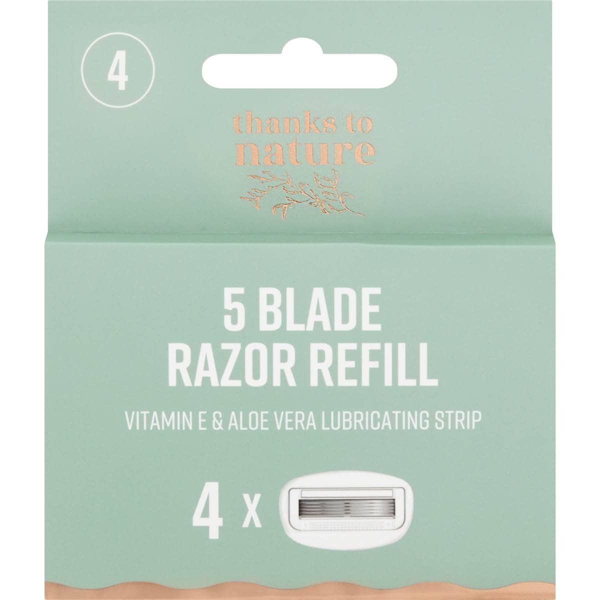 Thanks To Nature 5 Blade Razor Refill 4 pack