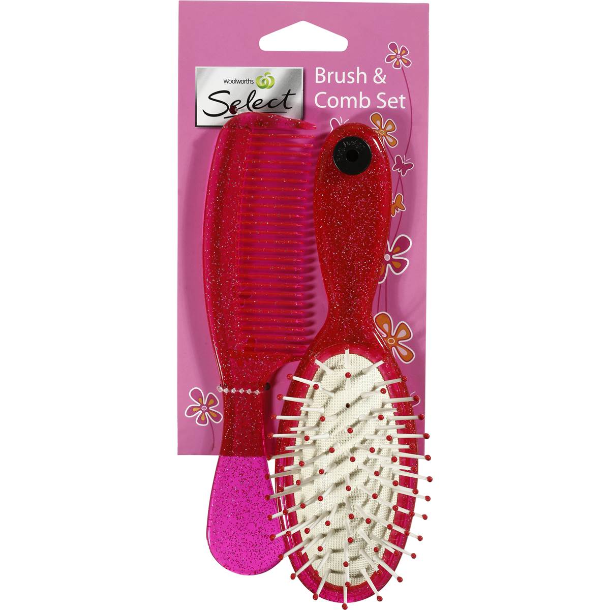 Woolworths Select Hair Brush & Comb Kids Set 2pk Woolworths