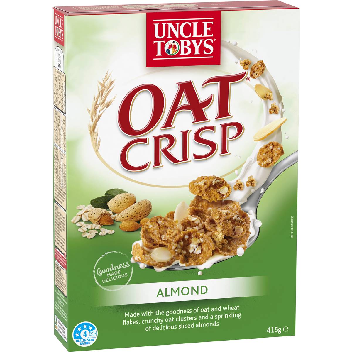 Calories in Uncle Tobys Oat Crisp Almond Breakfast Cereal