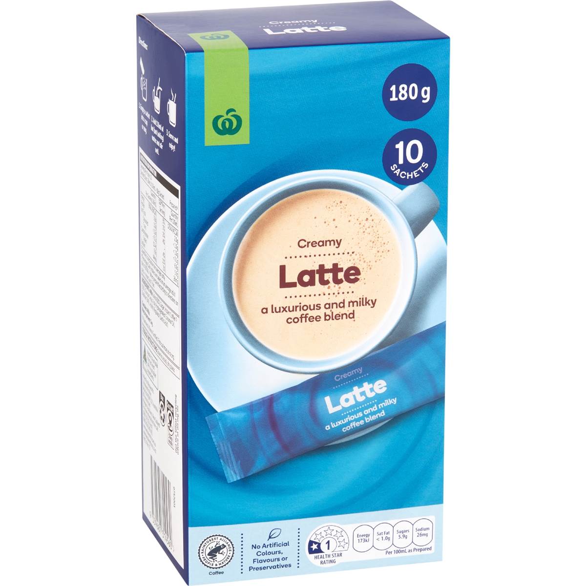 Calories in Woolworths Latte Coffee Sachets calcount