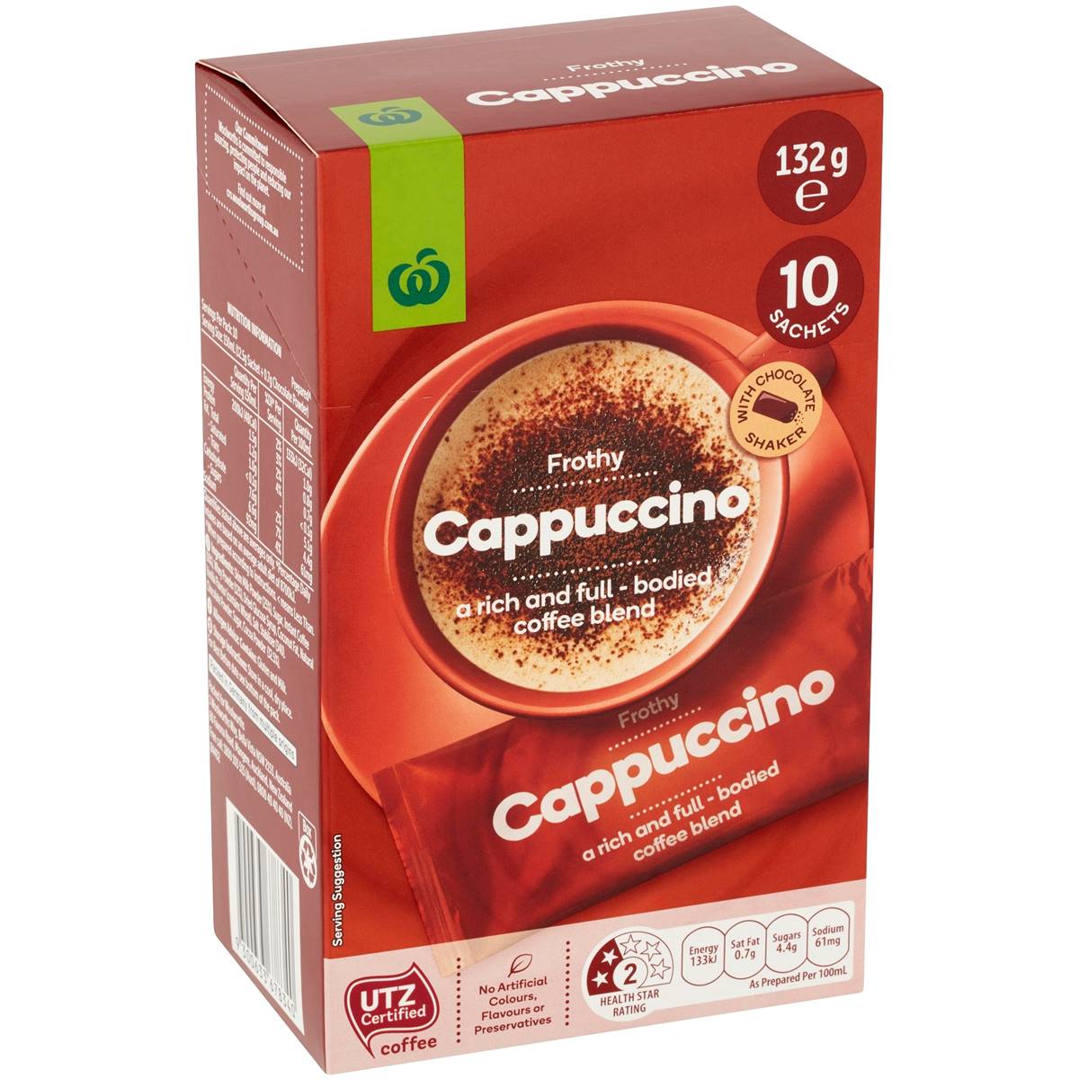 Calories in Woolworths Cappucino Coffee Sachets calcount