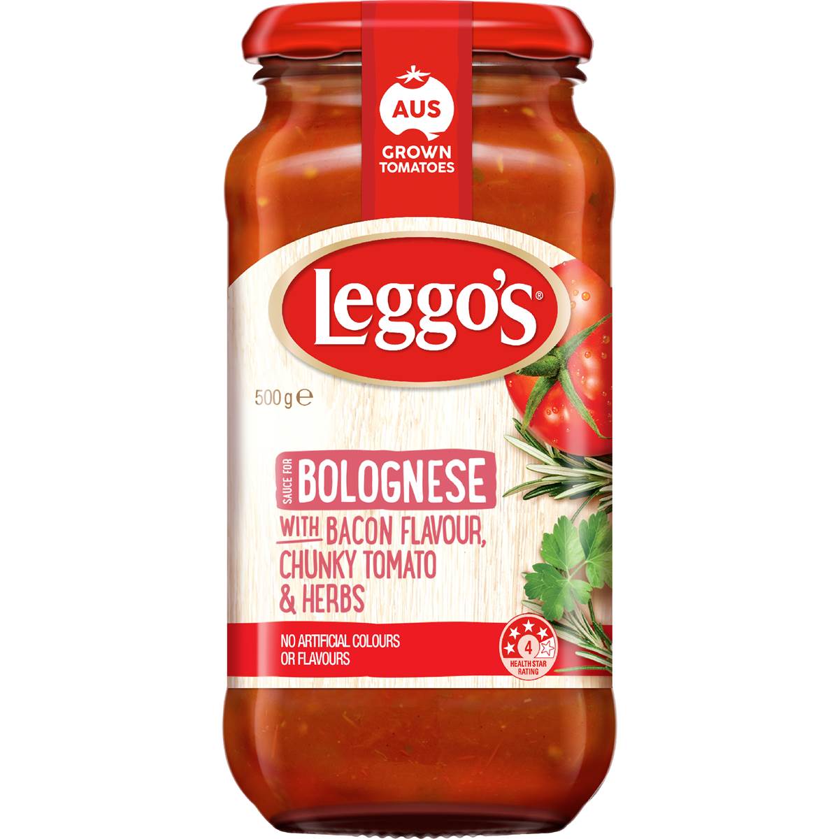 Leggo's Bacon Flavour Bolognese Chunky Tomato & Herbs Pasta Sauce