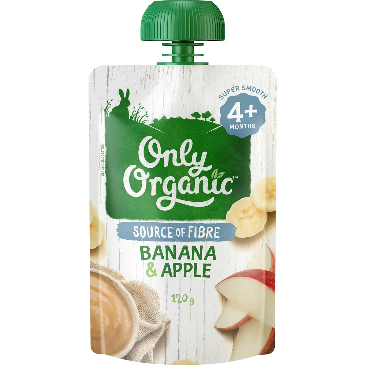 Only Organic 4 Months+ Banana & Apple 120g