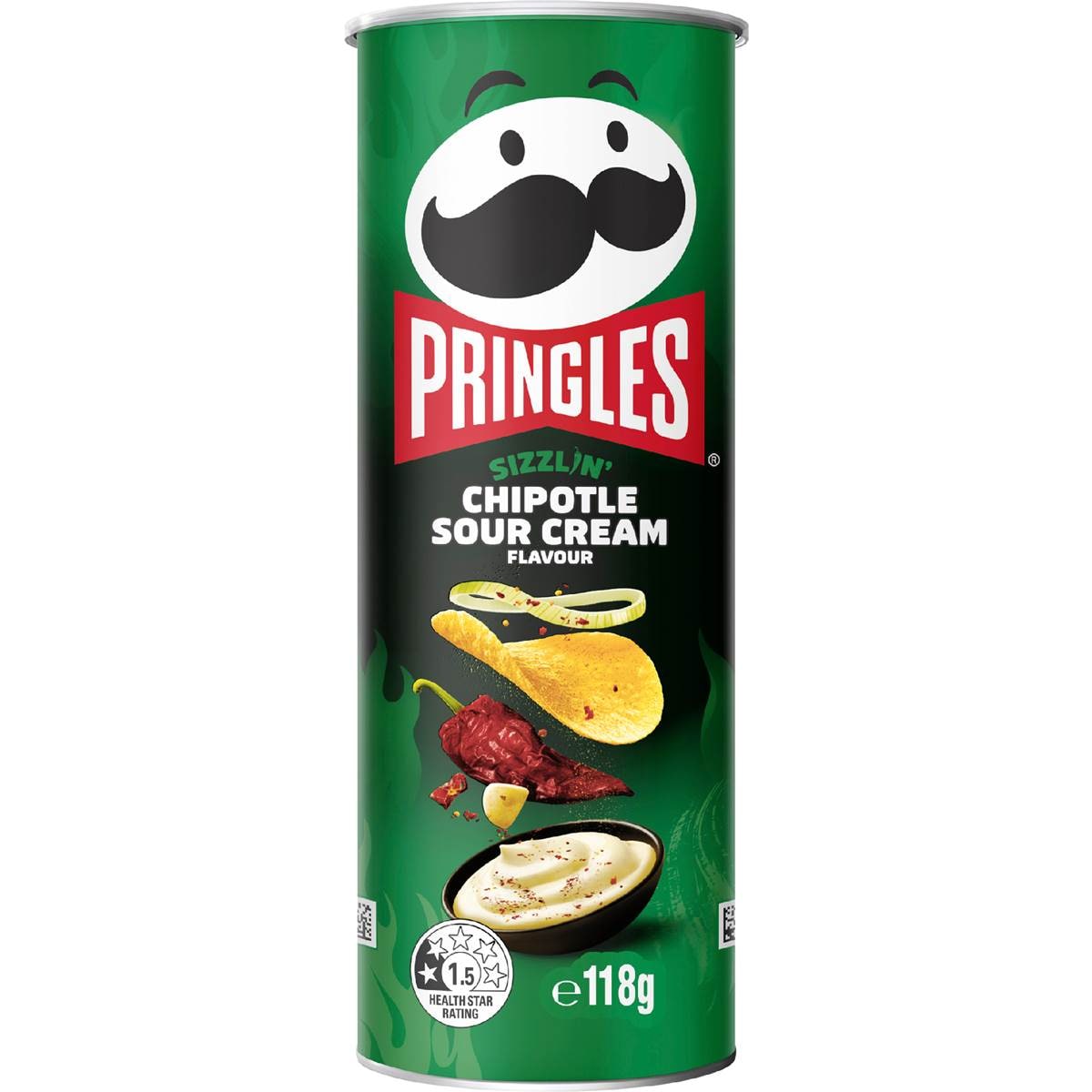 Pringles Chipotle Sour Cream Flavour Stacked Potato Chips 118g