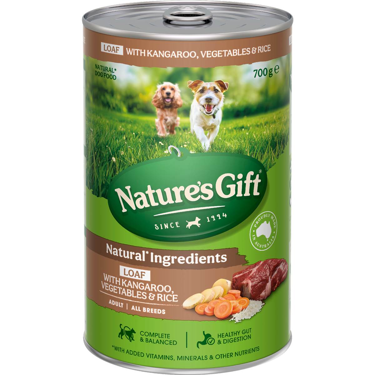 Nature's Gift Adult Wet Dog Food Loaf With Kangaroo & Vegetable 700g