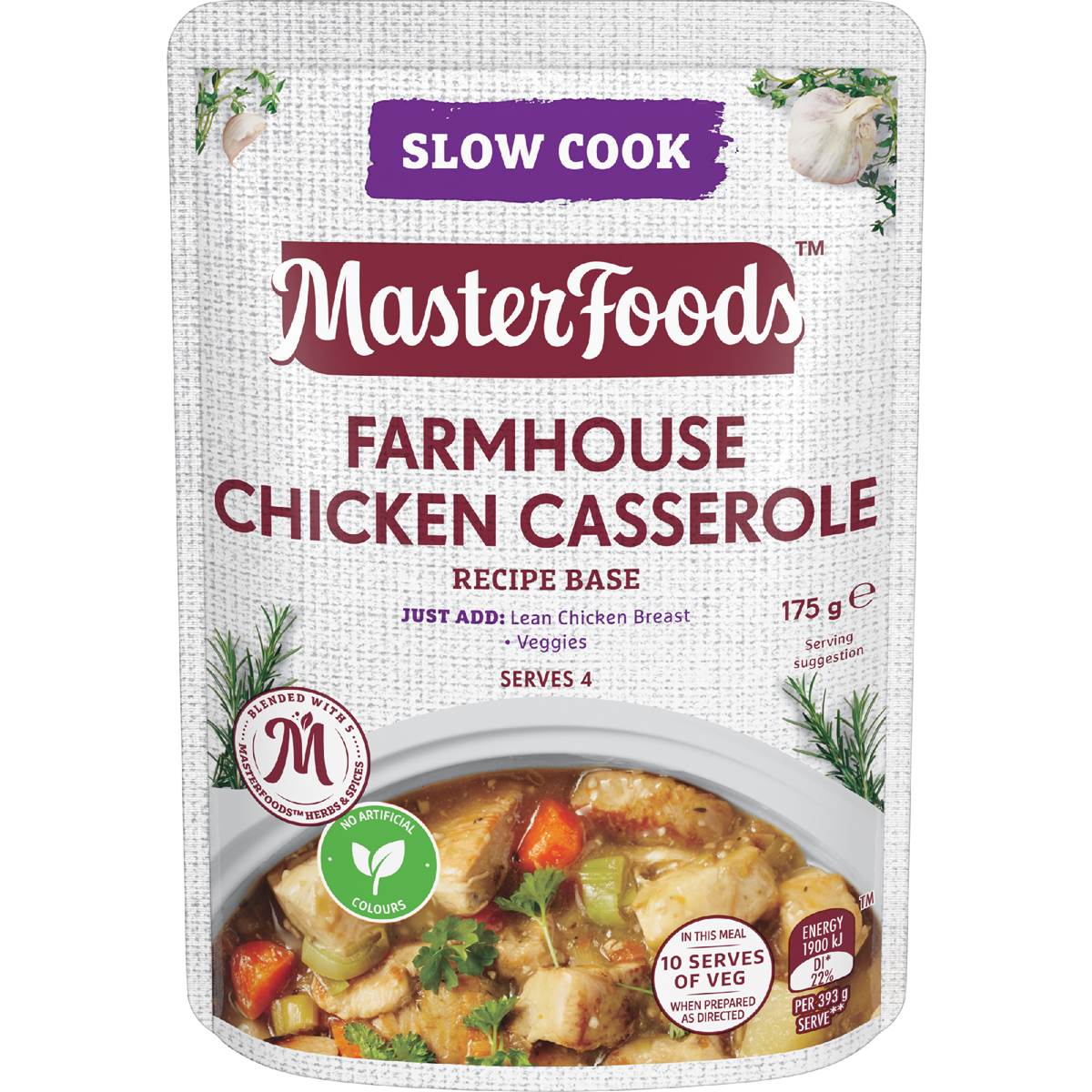 MasterFoods Chicken Casserole Slow Cook Recipe Base 175g