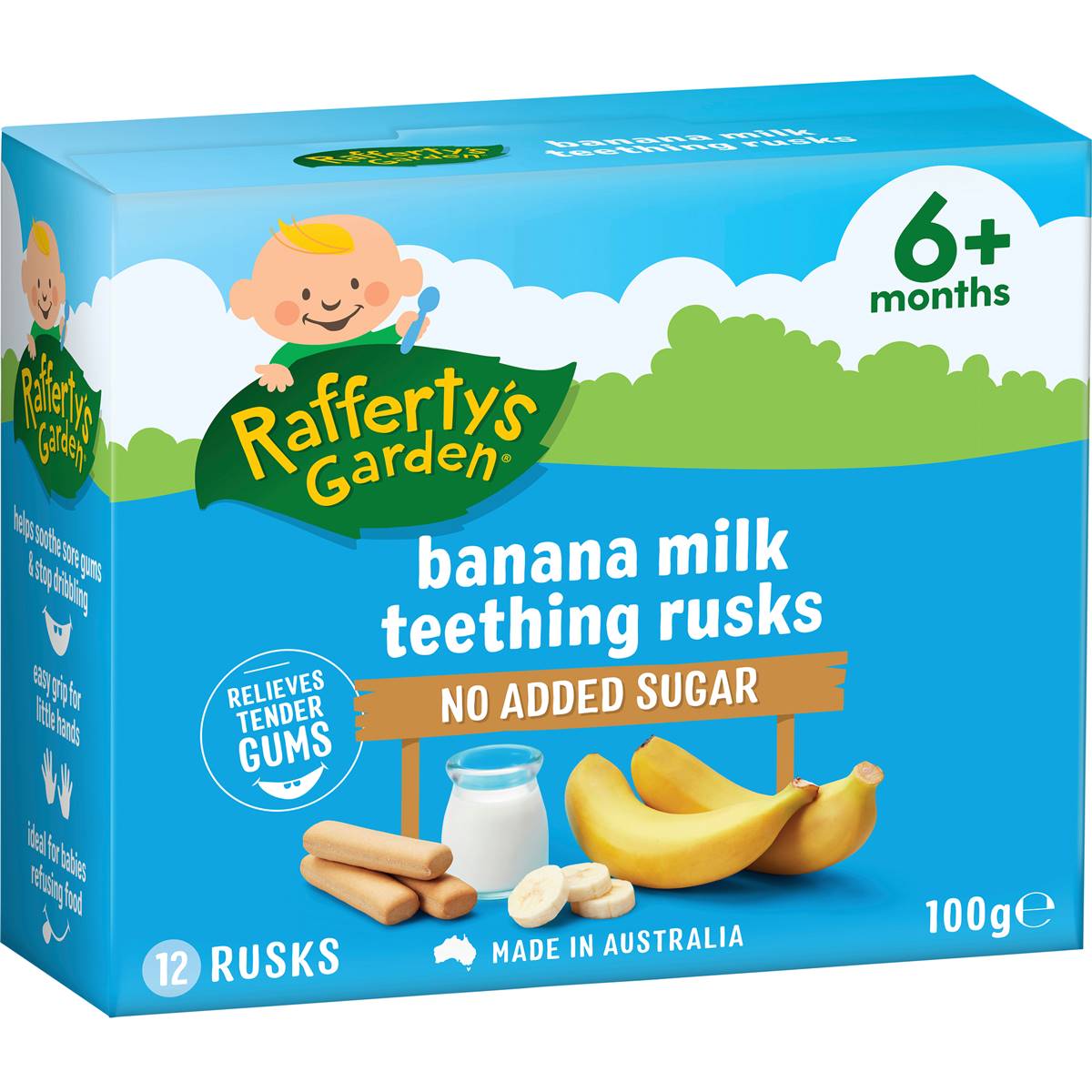 Calories in Rafferty's Garden Baby Food Banana Milk Teething Rusks 6+ Months
