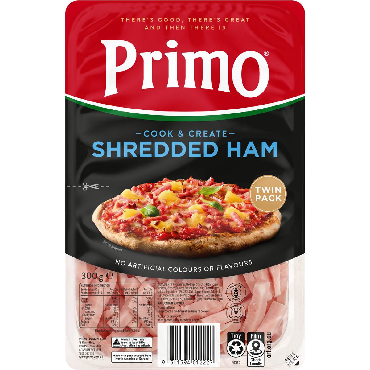 Calories in Primo Ham Shredded Twin Pack calcount