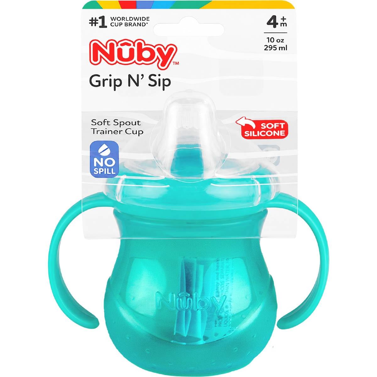 Nuby No Spill Twin Handle Cup Assorted 295mL each