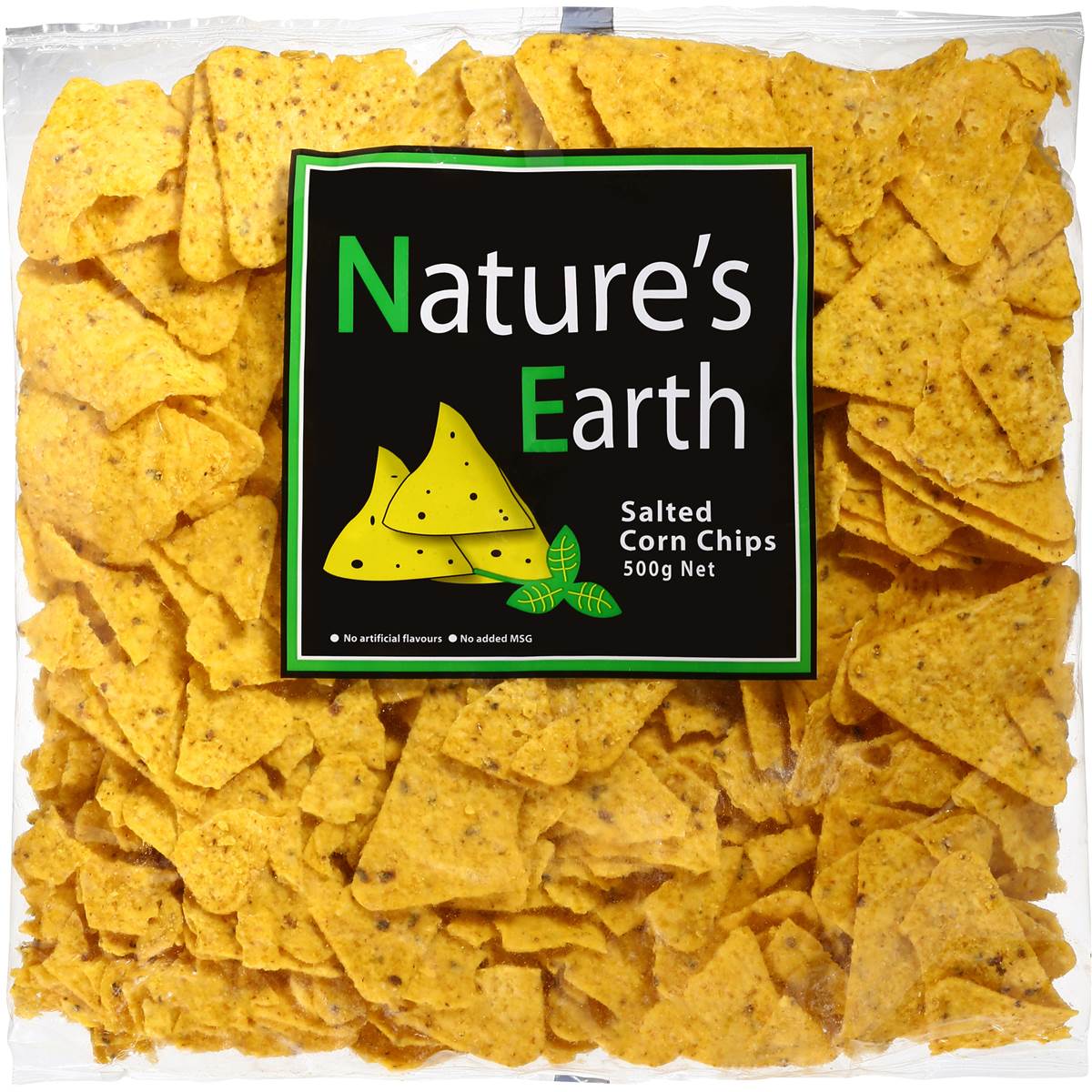 Calories in Nature's Earth Corn Chips Salted