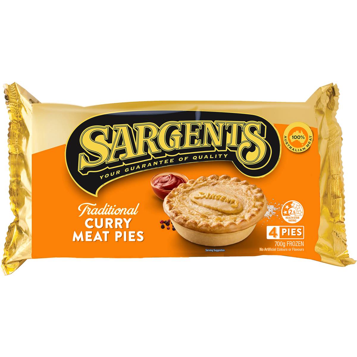 Calories in Sargents Traditional Curry Meat Pies