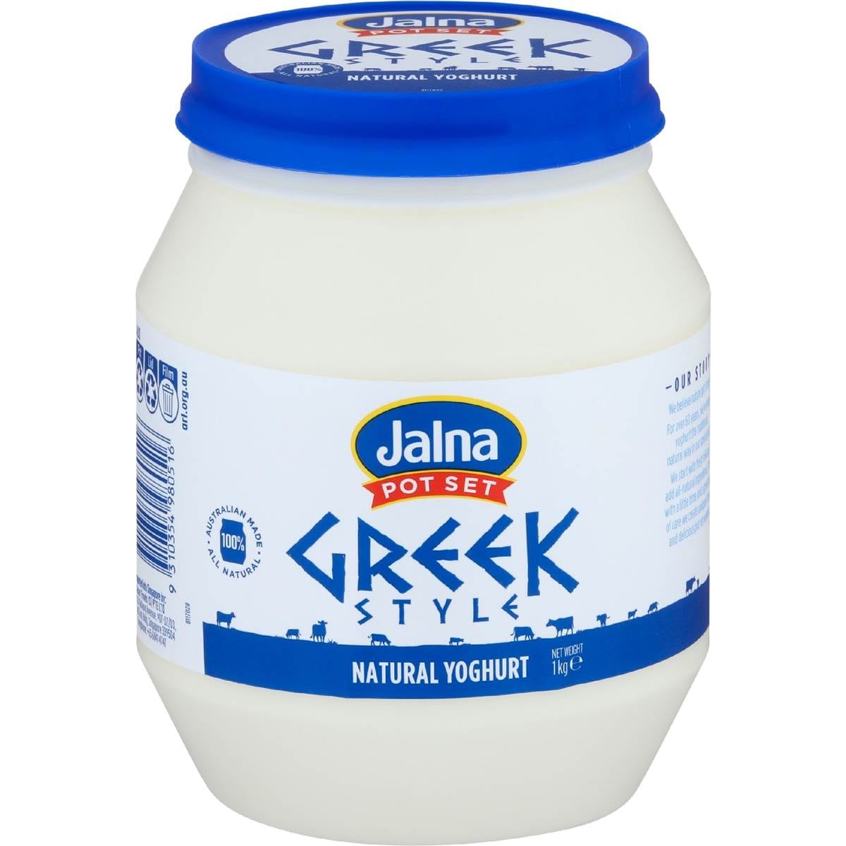 Jalna Pot Set Greek Style Natural Yoghurt 1kg