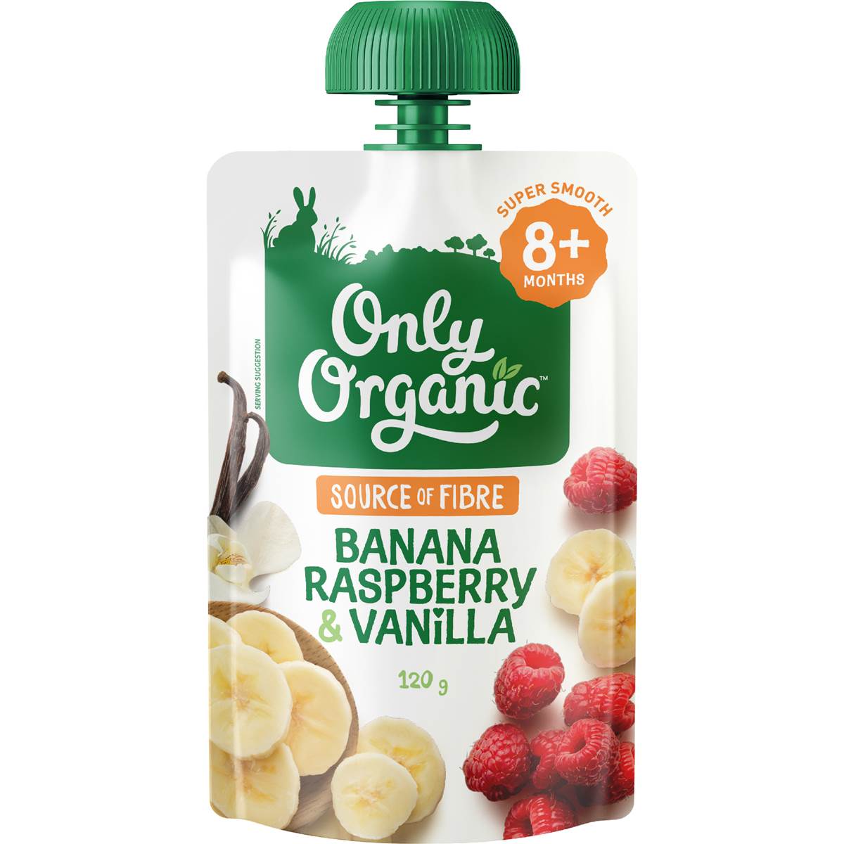 Only Organic 8 Months+ Banana Raspberry & Vanilla 120g