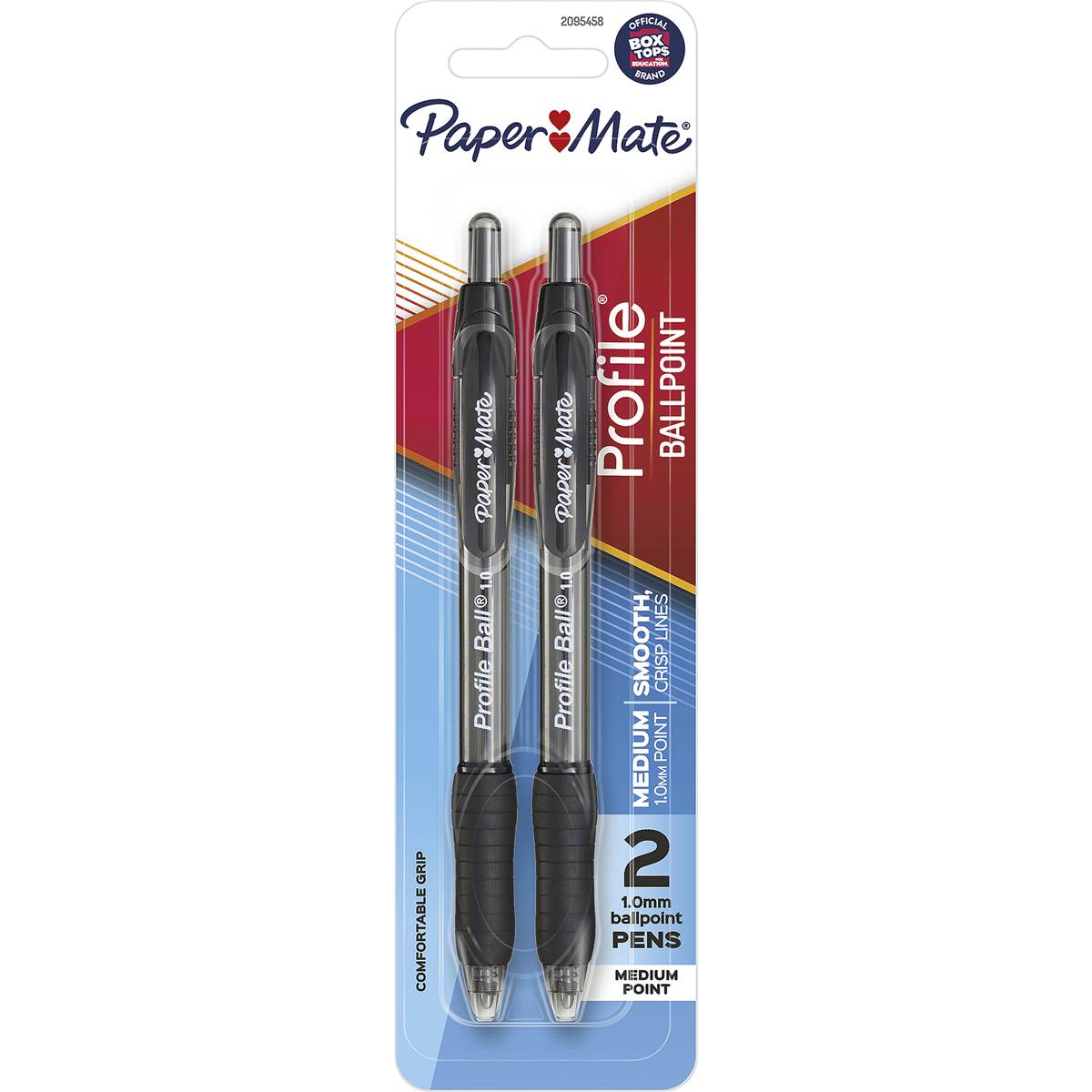 Paper Mate Profile 1.0mm Ballpoint Pens Black 2 pack