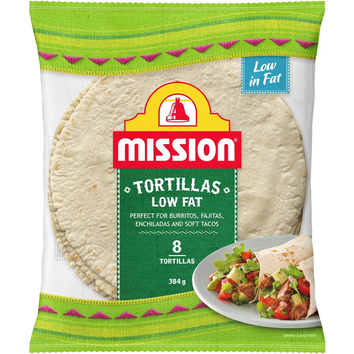 Calories in Mission Low Fat Tortillas calcount