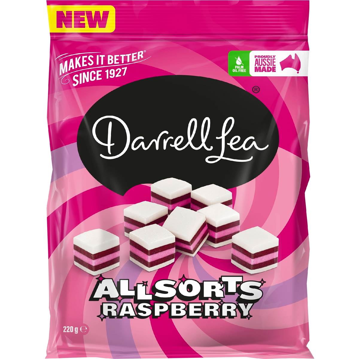 Darrell Lea Allsorts Raspberry 220g