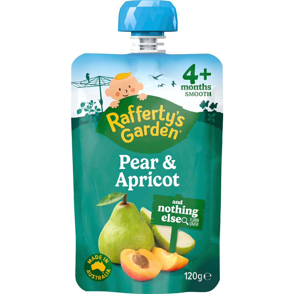 Rafferty's Garden Baby Food Pouch Pear & Apricot & Nothing Else 4+ Months 120g