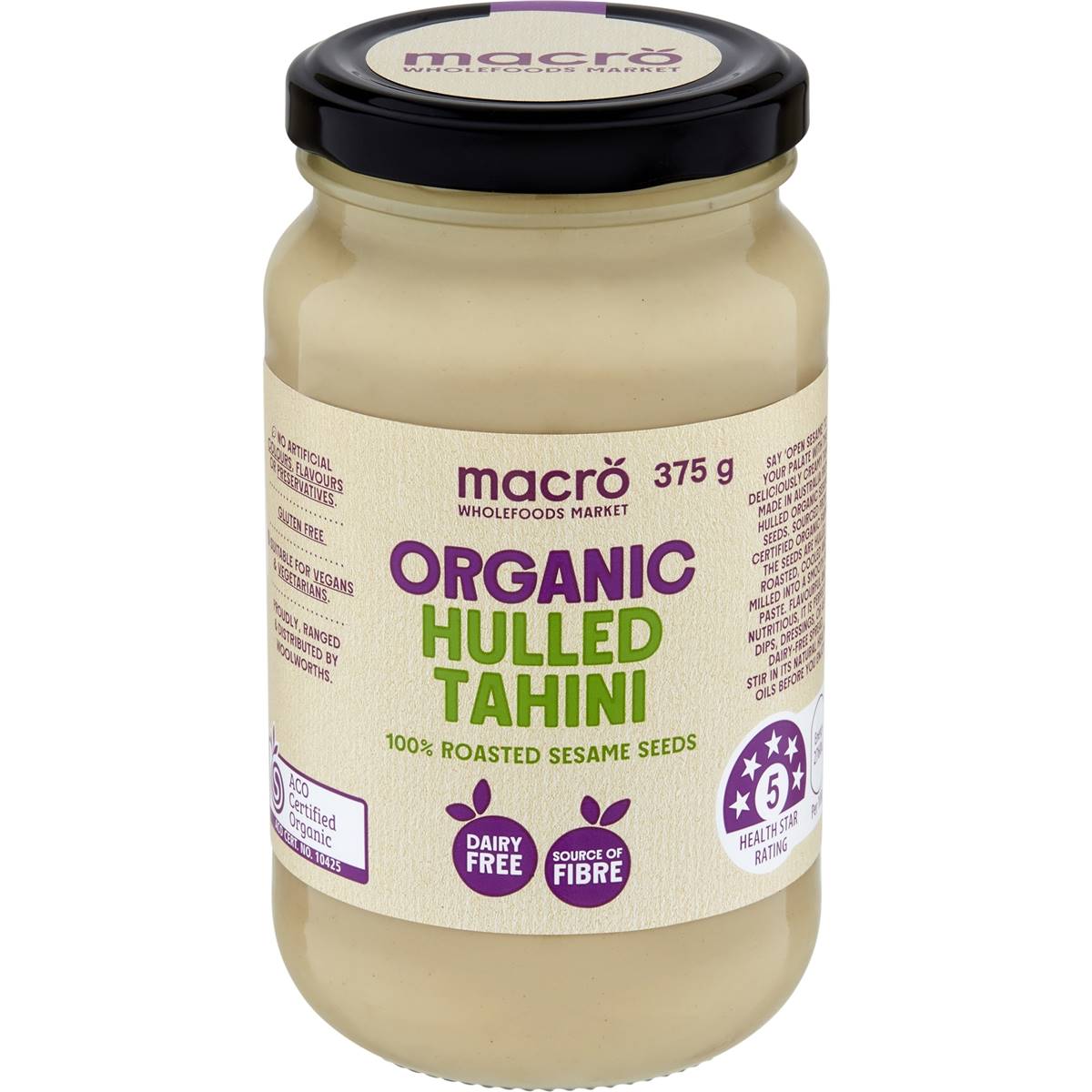 Calories in Macro Organic Hulled Tahini Spread
