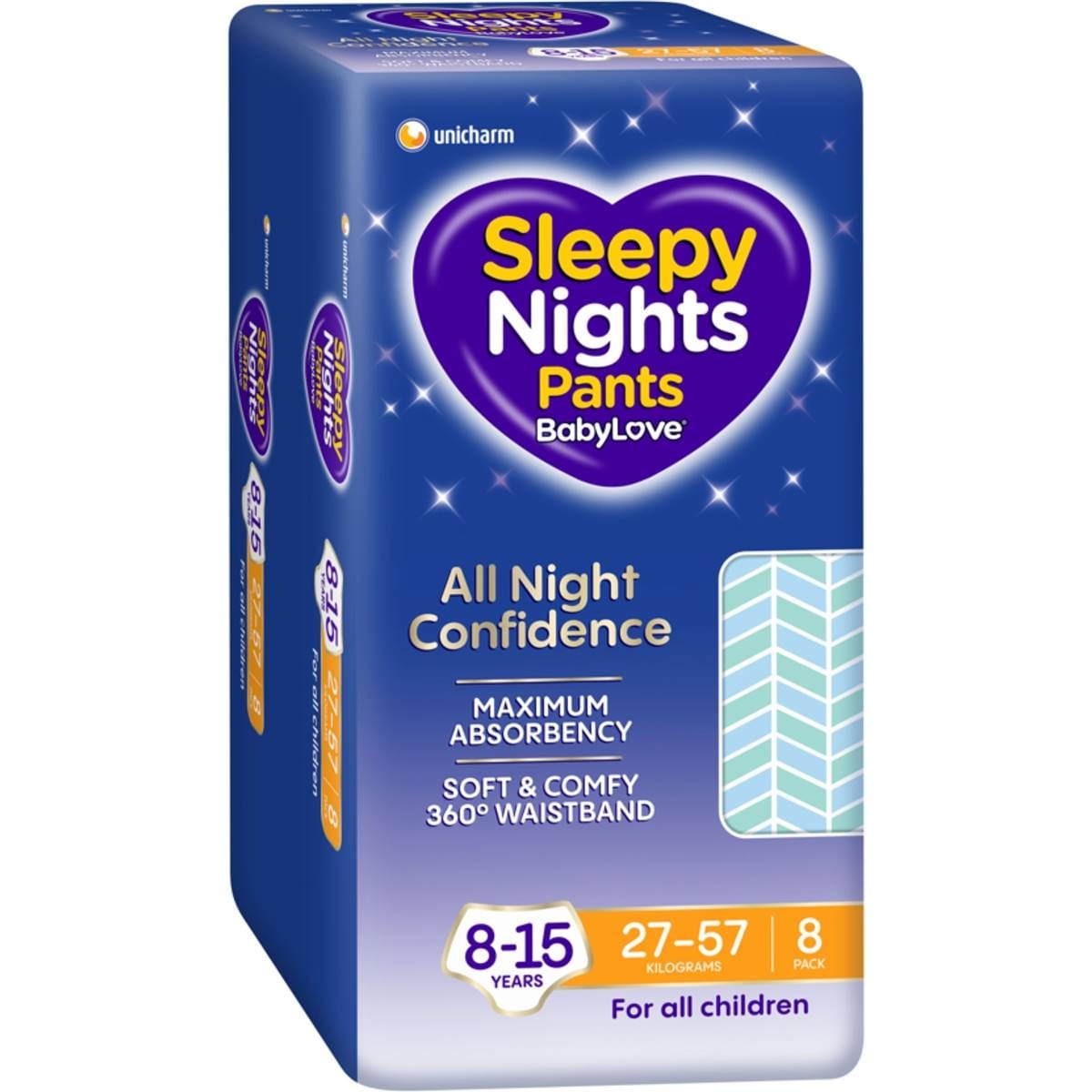 BabyLove SleepyNights Pants 8-15 years (27-57kg) 8 pack