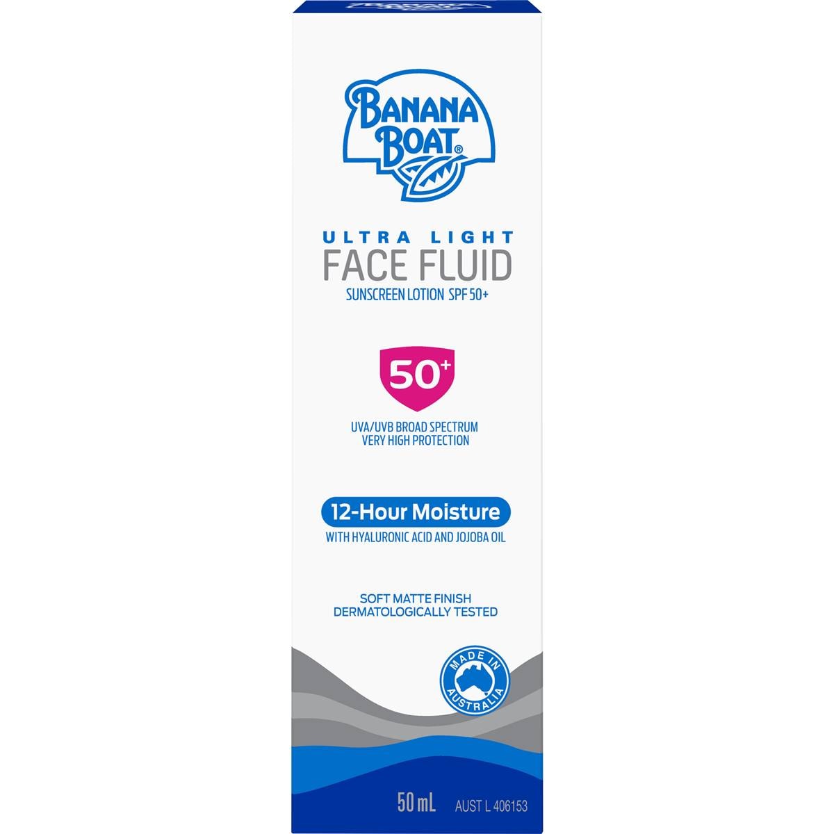 Banana Boat SPF 50+ Ultra Light Face Fluid Sunscreen Lotion 50mL