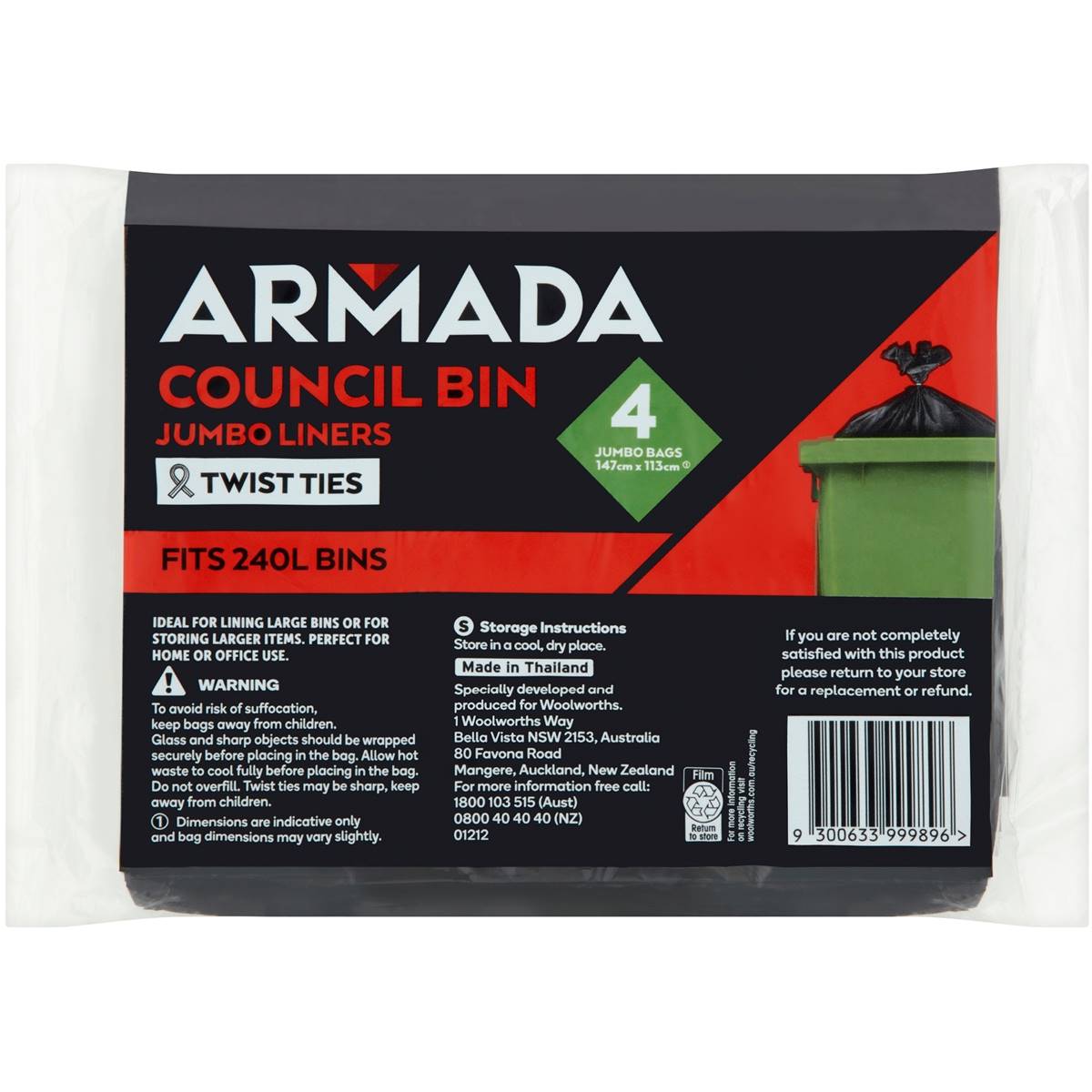 Armada Jumbo Trolley Liner Garbage Bags