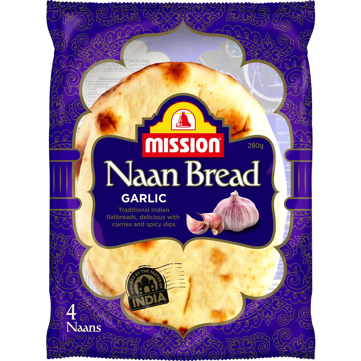 Calories In Mission Naan Bread, Plain Calcount