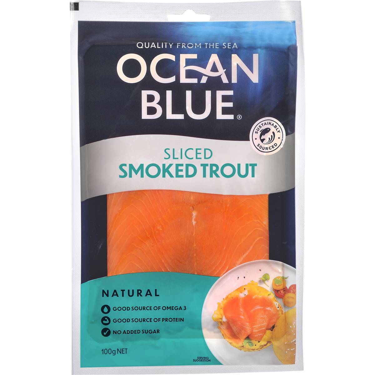 Calories in Ocean Blue Ocean Trout Smoked calcount