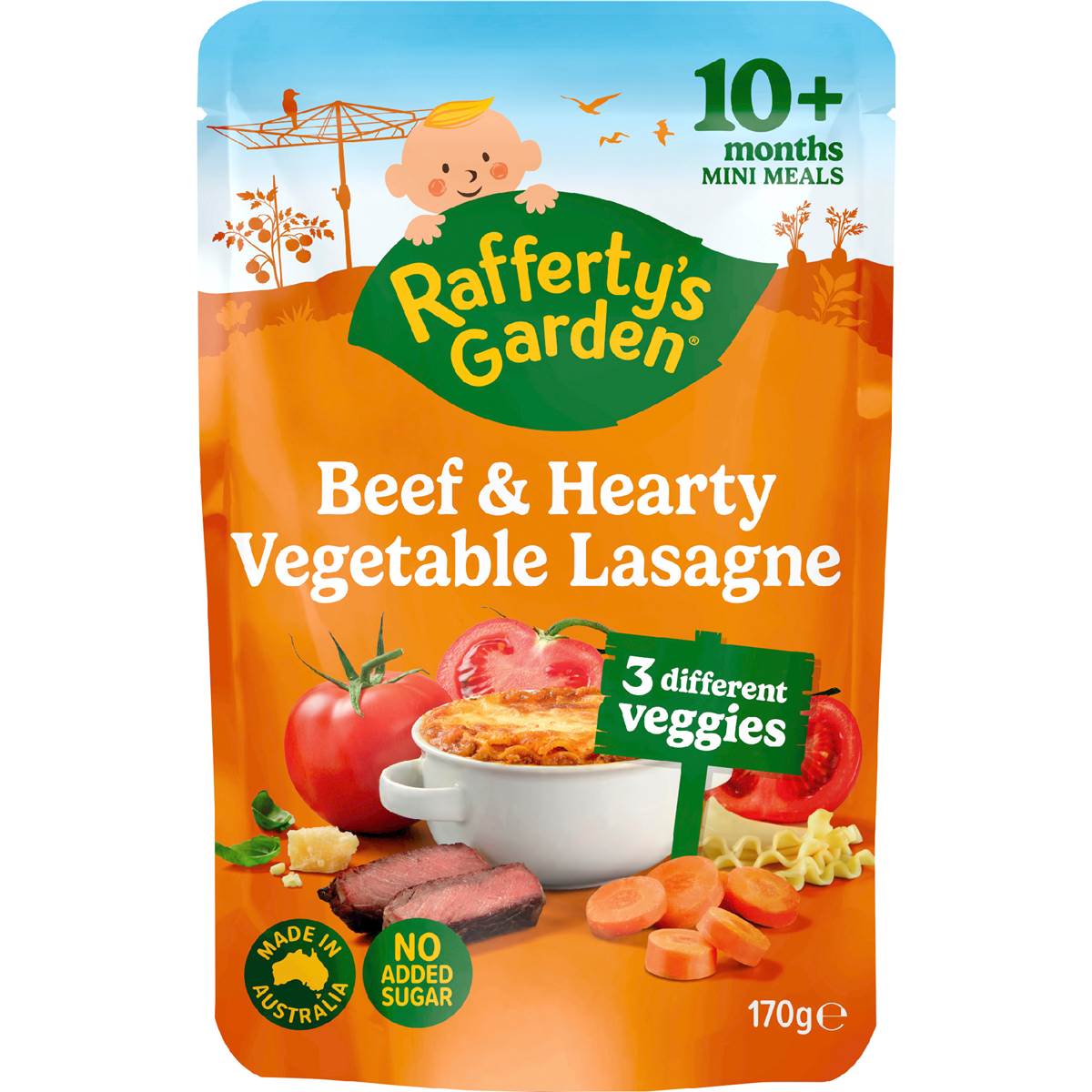 Rafferty's Garden Baby Food Pouch Beef & Veg Italian Lasagne 10+ Months 170g