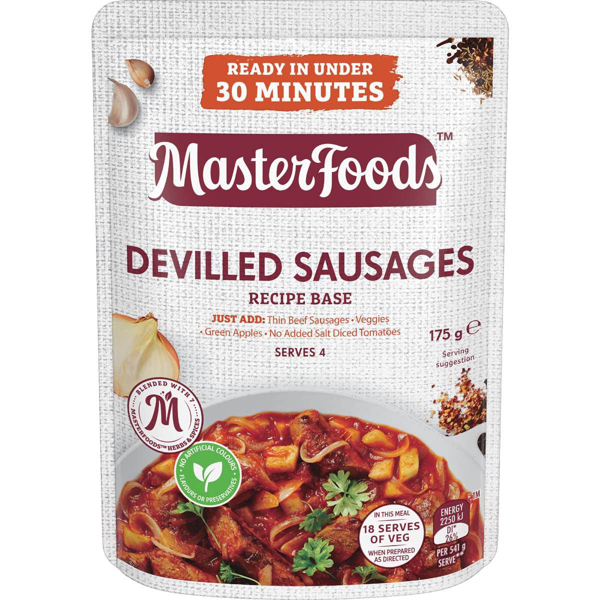 MasterFoods Devilled Sausages Recipe Base 175g