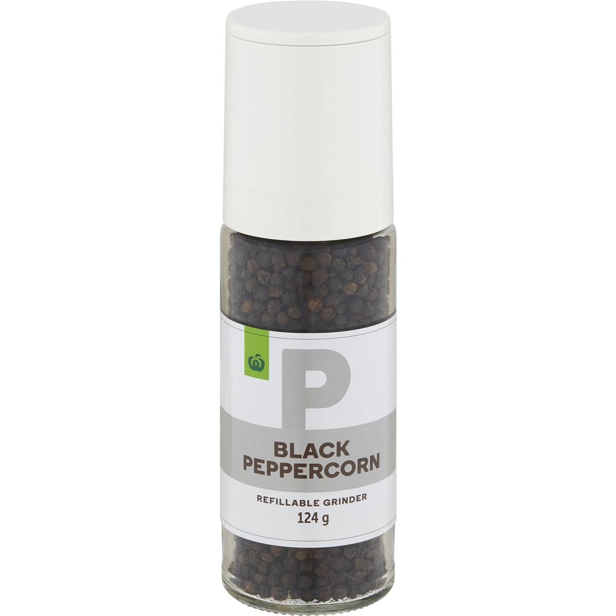 Woolworths Black Peppercorn Refillable Grinder