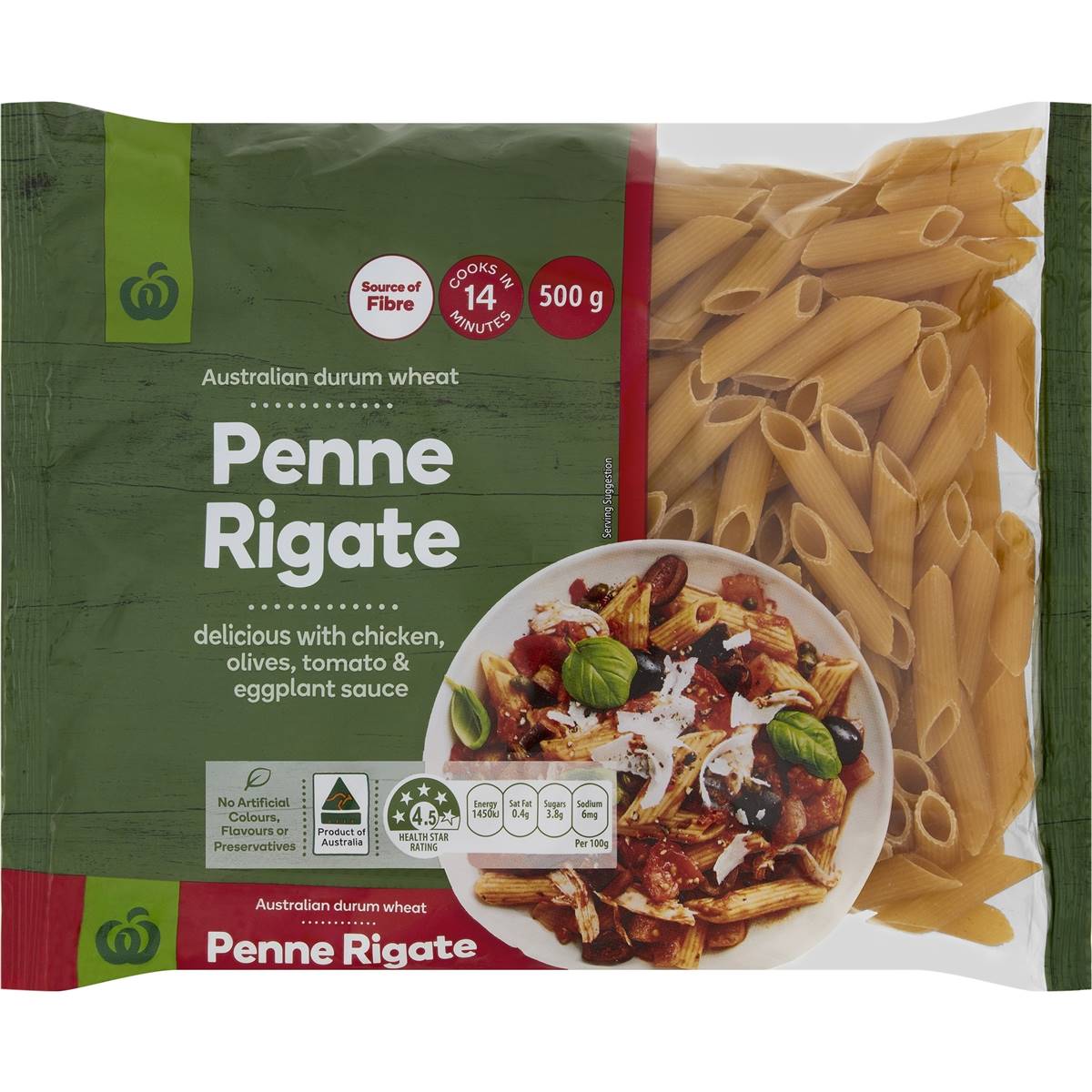 Woolworths Pasta Penne Rigate 500g Woolworths