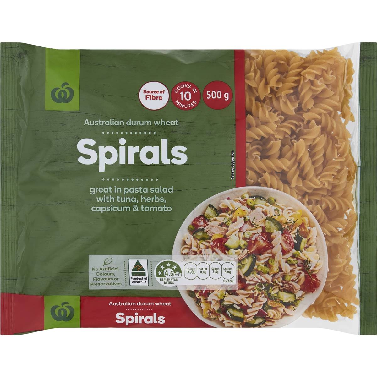 Calories in Woolworths Pasta Spirals calcount