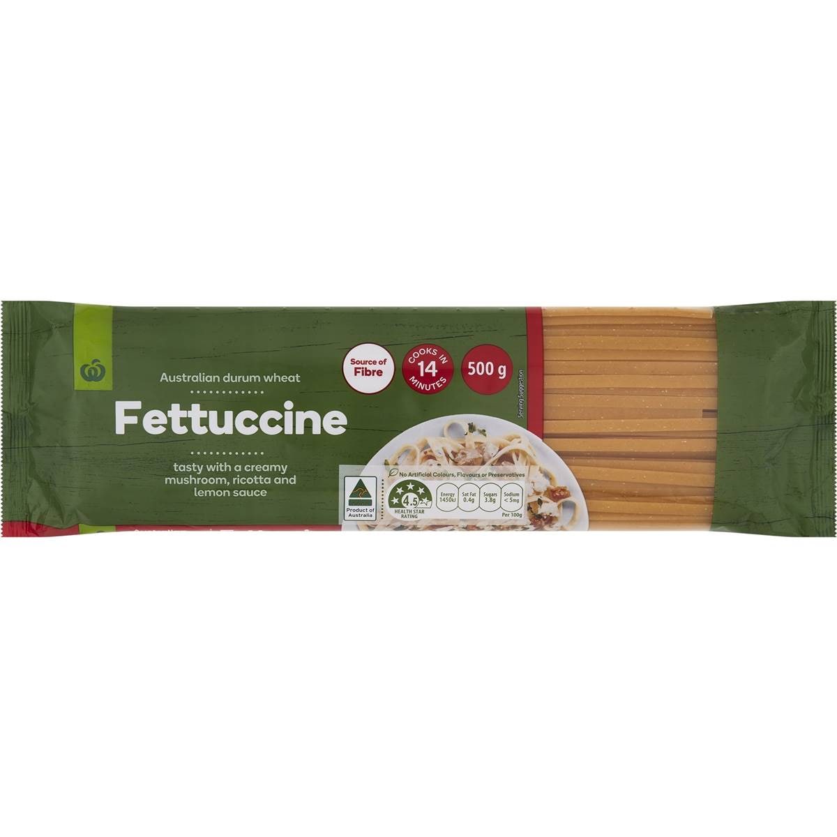 Calories in Woolworths Pasta Fettuccine calcount