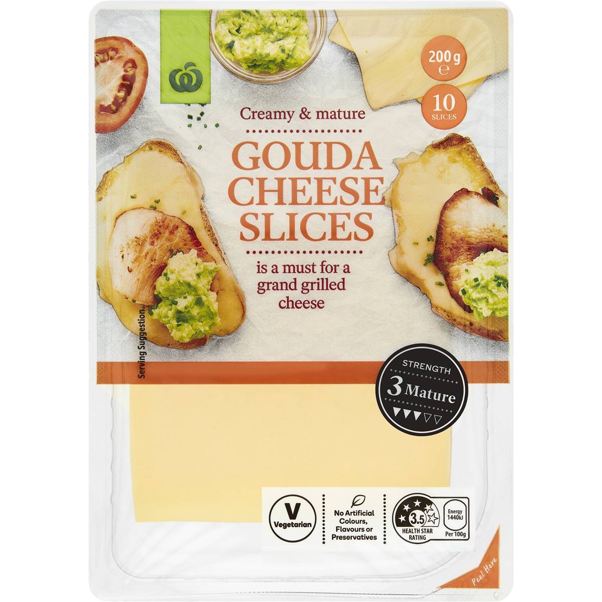 Calories in Woolworths Gouda Cheese Slices calcount