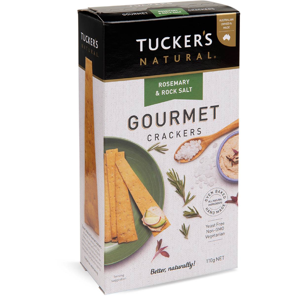 Calories in Tuckers Natural Rosemary and Rock Salt Natural Gourmet Crackers Calorie Counter