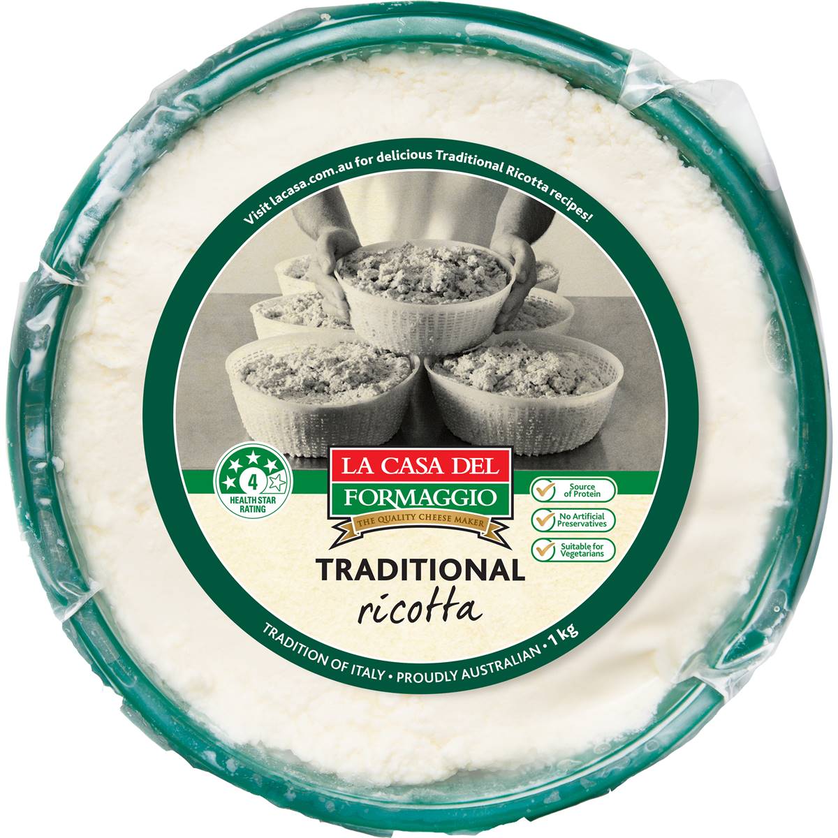 Calories in La Casa Del Formaggio Traditional Ricotta Cheese calcount
