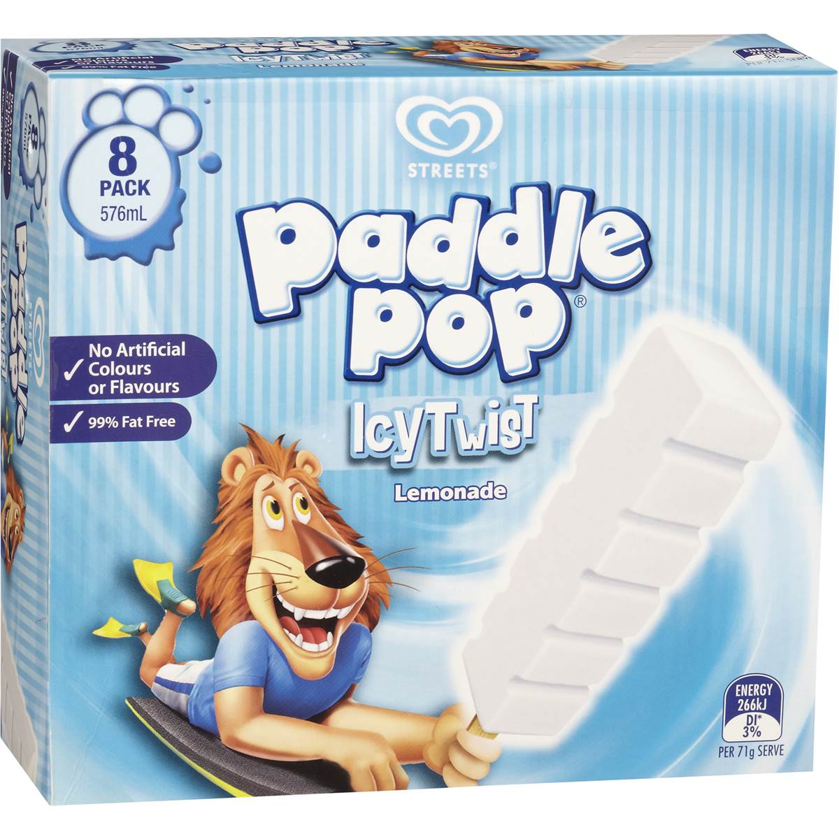 Calories in Paddle Pop Water Ice Lemonade calcount