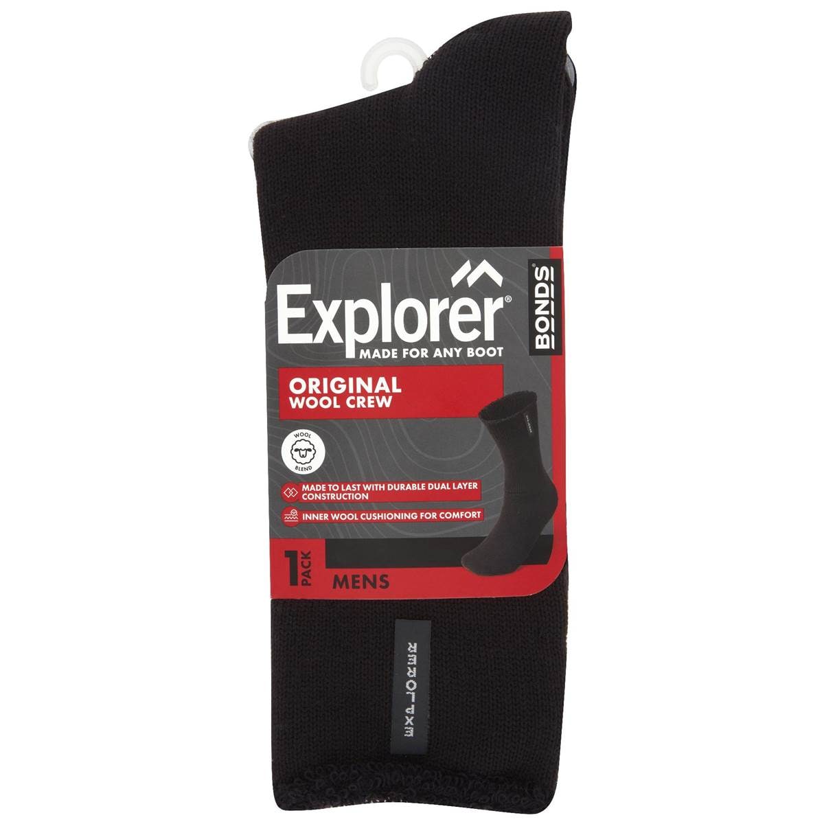 Bonds Explorer Socks Mens Black Size 11-14 each