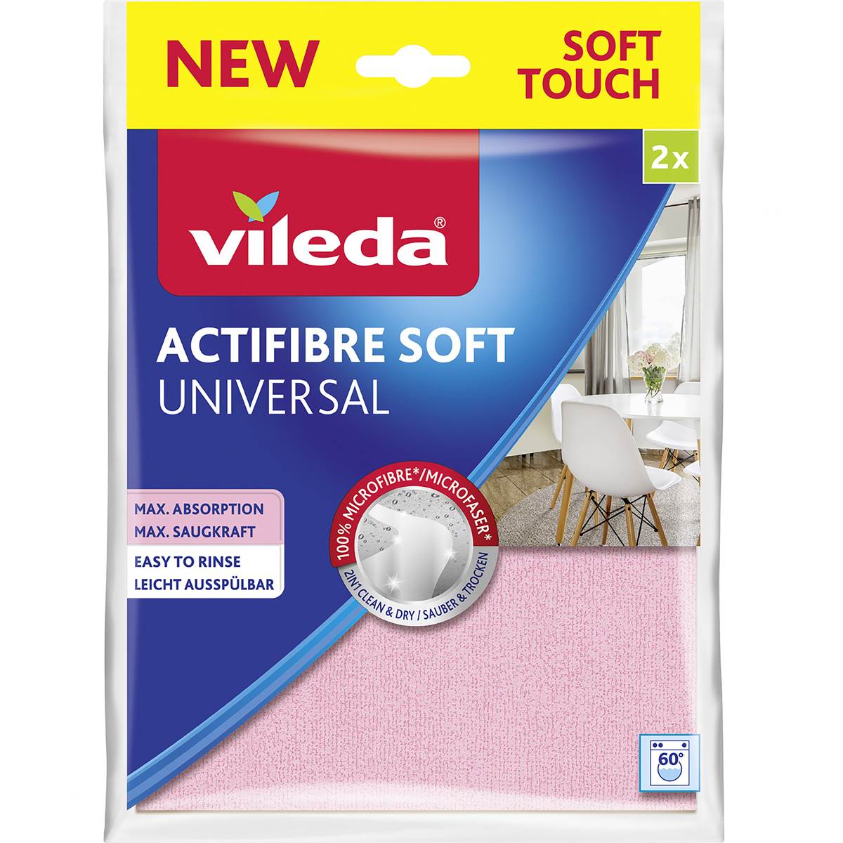Vileda Actifibre Soft Cloth 2 pack