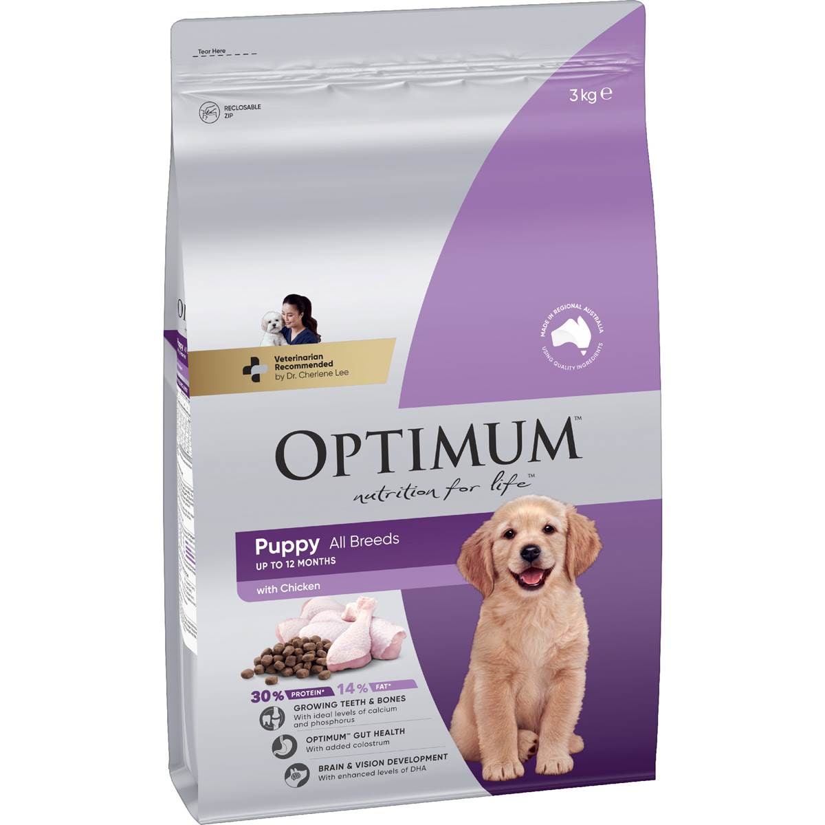 Optimum Puppy All Breed Dry Dog Food with Chicken 3kg